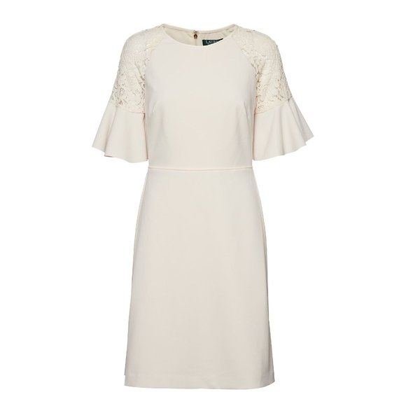 Ralph Lauren Dresses & Skirts - RALPH LAUREN Lace-Trim Crepe A-Line Dress sz 6 NEW